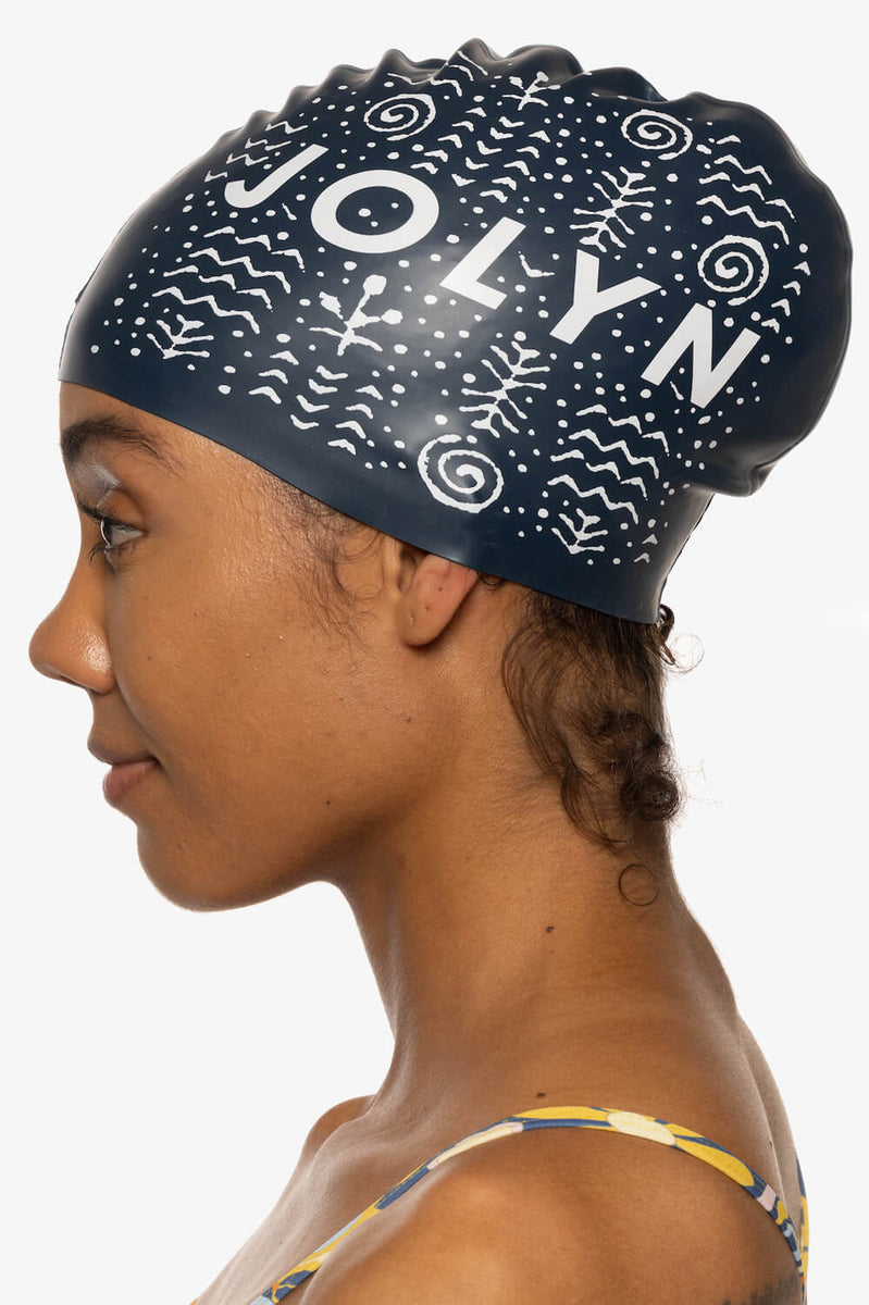 Printed Silicone JOLYN Exclusive Logo Swim Cap - Goldie