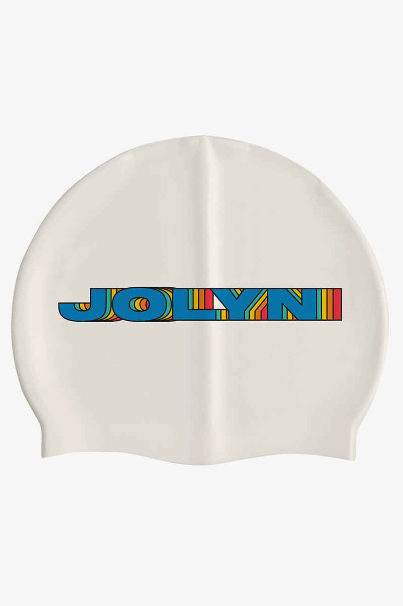Printed Silicone JOLYN Exclusive Logo Swim Cap - Goldie
