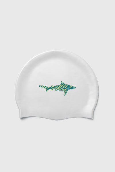 Flat lay image of Sharkira Swim cap