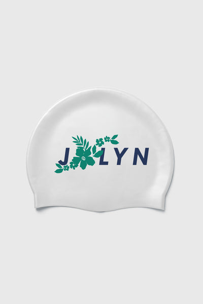 Flat Lay image of Tropical Island swim cap