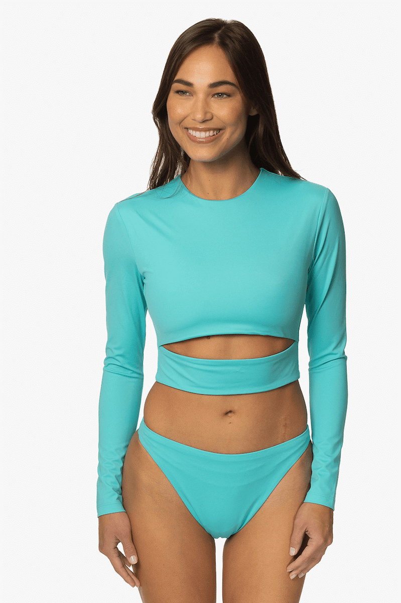 Taranaki Long Sleeved Crop Cut-Out Rash Guards | Rashguard for Surfers ...