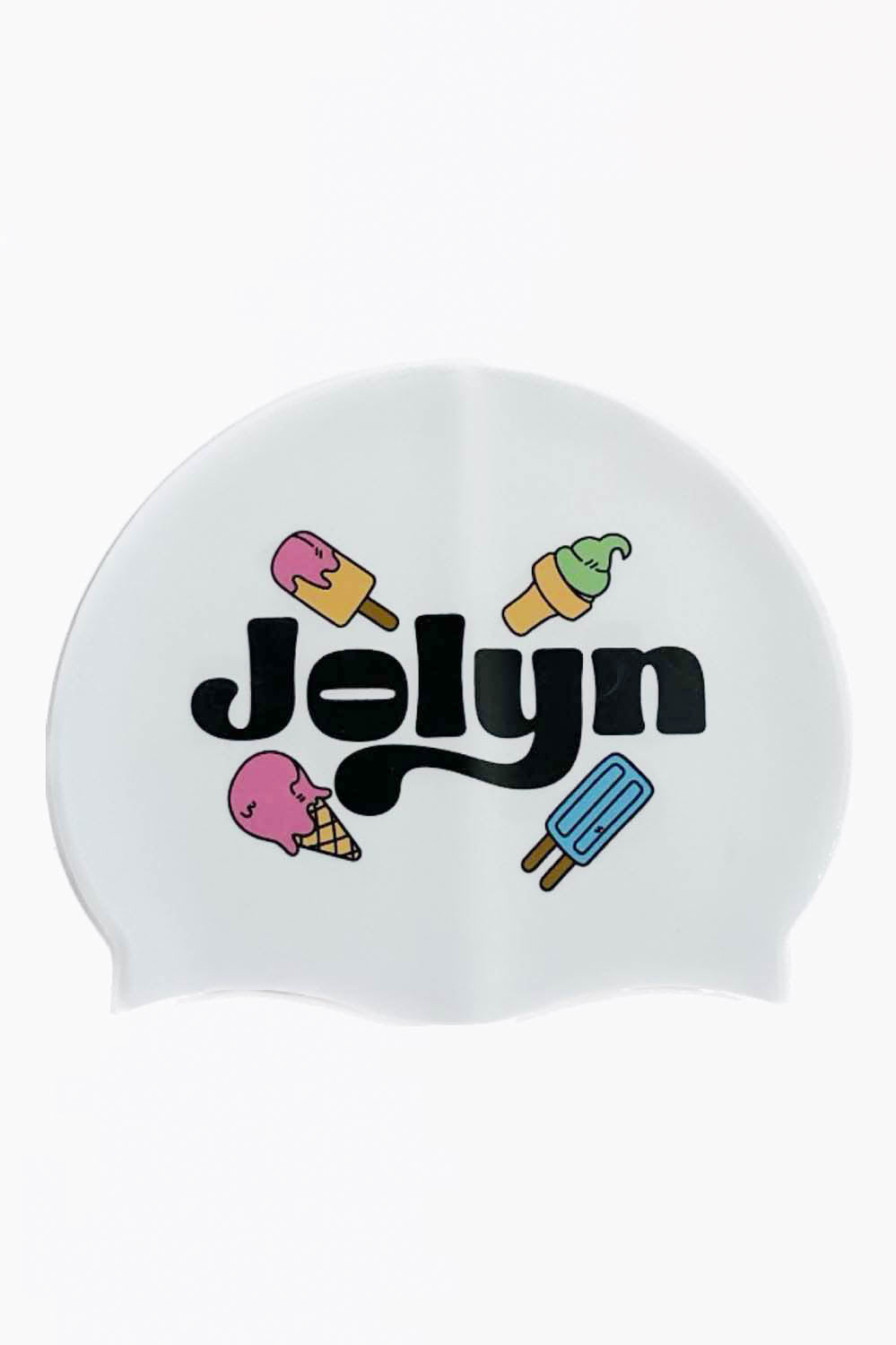 Printed Silicone JOLYN Exclusive Logo Swim Cap| JOLYN