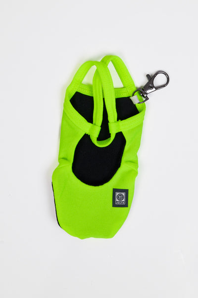 Flay lay image of the Mini Me Brandon Keychain in the Bolt solid, shown from the back view