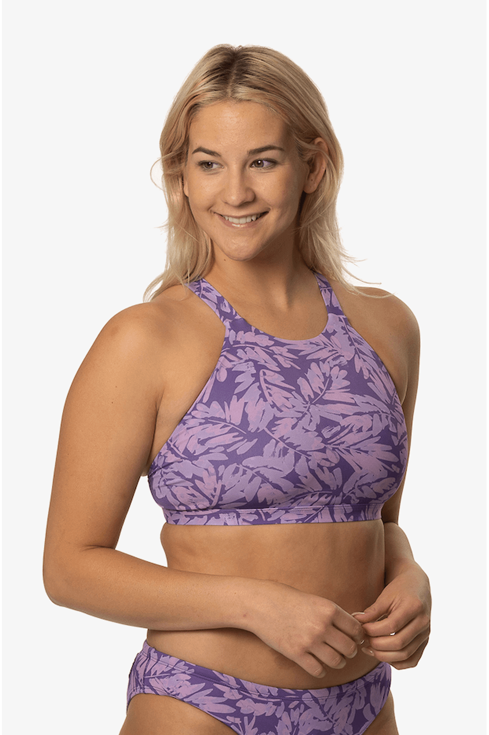 Kaylee | Active Thick Straps High Neck Sports Bra Bikini Top | JOLYN