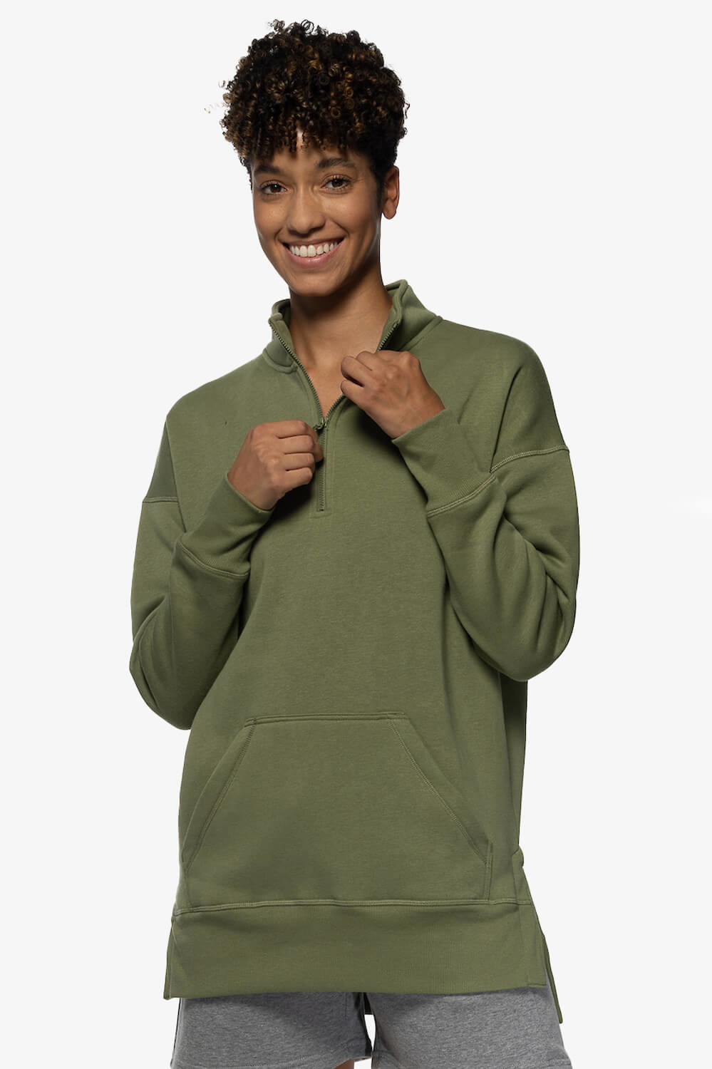 Maisy 1/4 Slit Zip Women\'s Sweatshirts| JOLYN Side Pullover