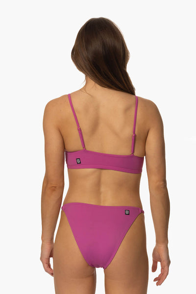 RVCA SOLID D Cup Bralette Bikini Top - Grey purple